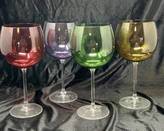 Set of 4, Lenox Vintage Tall Stem Multi Colored Wine, was $65 , NOW $38