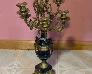 Heavy Brass and marble candelabra, 14"W x 24"H, was $350, NOW $225