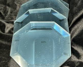 Four Blue/Grey Colored Mirrored Coasters, 4", was $5, NOW $3