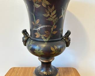 Tall Black Urn Vase w/Birds and Leaves, 12"W x 19"H, was $95, NOW $58