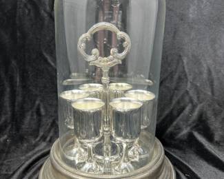 Vintage Taunton Silversmith for Lenox Silverplate Set of Cordials, Caddy and Cloche, was $95, NOW $55
