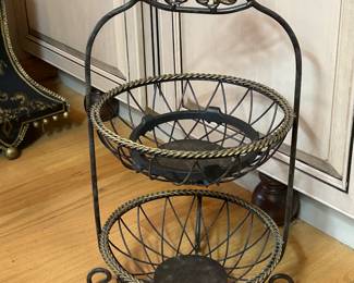 Two-Tier ornate metal Fruit Basket, 20"H, was $28, NOW $20