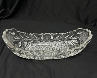 Crystal Cut Cracker Dish, 10"L x4"D, was $10, Now $7