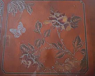 Additional closeup view of Drexel Heritage Ming Treasures Mahogany Carved Chinoiserie Dining Table ~