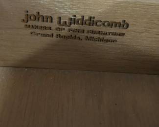 Stamp on inside of John Widdicomb Two-Drawer Nightstand~