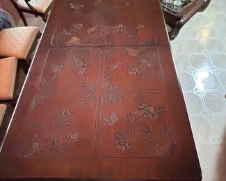 Additional view Drexel Heritage Ming Treasures Mahogany Carved Chinoiserie Dining Table ~
