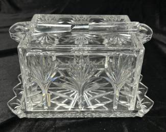 Crystal Clear Ind's, Covered Cheese Dish & Knife. was $15, NOW $10
