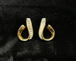 Gold "J" post earrings, $14