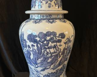Ladies Blue/White Porcelain Ginger Jar, 9"W x 22"H, was $135, NOW $95