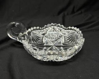 Crystal Cut Dish w/Handle, 7x5, was $17, NOW $9