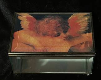 Glass Angel Trinket Box, 6"W x 3"H, was $9, NOW $6