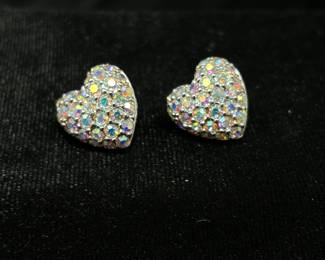 CZ Heart earrings (earring is the size of a dime), $12