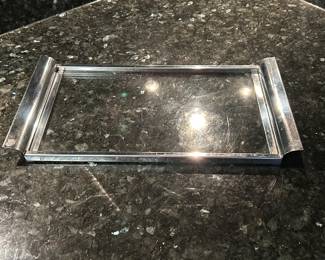 Glass tray with chrome handles, was $10, NOW $7