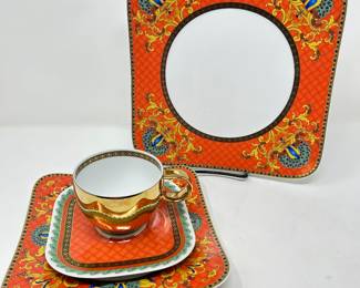 Rosenthal Versace "Le Voyage de Marco Polo", 4 dinner plates, 4 cups/saucers, 4 salad dishes, was $995, NOW $695