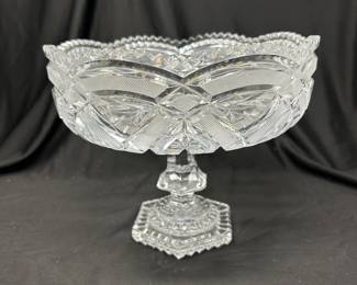 Cut Crystal Pedestal Bowl, 9"D x 8"H, $48