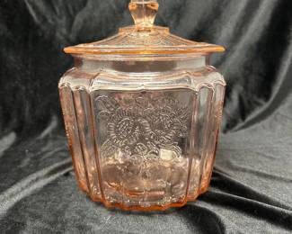 Pink Anchor Hocking Mayfair Rose Pink Depression Glass biscuit Jar, was $ 24, NOW $15