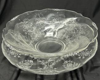 Helsey Orchid Depression Glass Bowls, 12x4 and 13x3, was $24, NOW $14