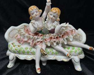 Vintage Bone china Ballerinas on Couch, was $28, NOW $16