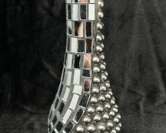 Mosaic mirror and silver hobnail vase, 7"H, was $12, NOW $9