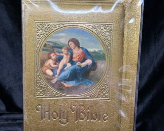 Vtg 1971 Gilt Family Bible, color illustrated, was $24, NOW $14