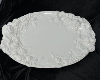 Gumps Italian Platter / Serving Tray, Bacchanalia Cherub w/Fruit, 20"L x 13.5"D, was $78, NOW $50