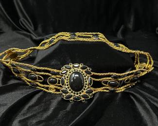 Black & gold rope belt, 2 available, $20 each