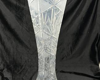Very Tall Cut glass vase, (cloudy) 18'H, was $24, NOW $20