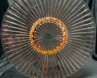 Pink Depression Petticoat bubble footed Cake Plate, 12.25"D, was $24, NOW $18