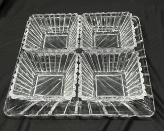 Alexandria Vintage Crystal Four Sectional Server, 12" x 12"D, was $22, NOW $15