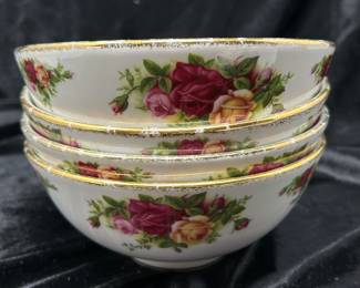 Set of 4, Royal Albert "Old Country Roses" bowls, was $40, NOW $24