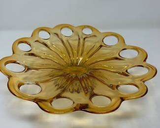 Murano glass Amber Bowl, 9"W, was $75, NOW $58