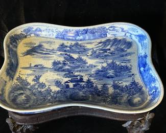 Additional view of Maitland Smith Tray on Metal Stand~