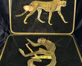 Cheetah Glass placemat made in England, 15" x 11", $30 Monkey Glass placemat made in England, 15" x 11", $30