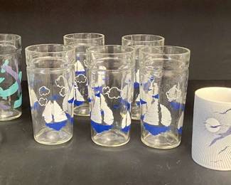 210 Vtg Nautical Glassware 