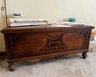 Antique Carved Trunk Chest