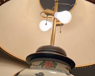 Vintage Chinoiserie Ginger Jar Style, Large, Ceramic Navy & Red Table Lamp