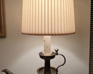 Large Brass Candlestick Style Table Lamp by the Stiffel Co.
