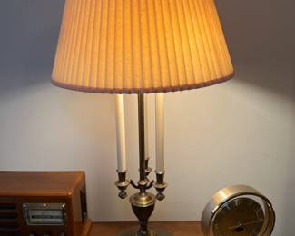 3 Way Brass Candlestick Style Table Lamp by Stiffel