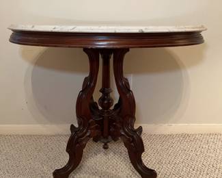 Large, Oval, Marble-top Table