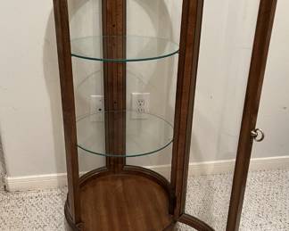 Beautiful Curved Glass Display Case : 16" D x 39.5" H