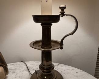 Large Brass Candlestick Style Table Lamp by the Stiffel Co.