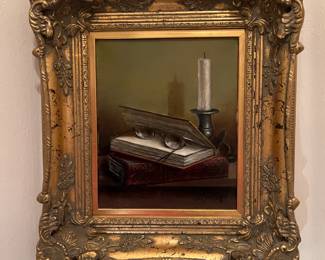 Framed Still Life Oil on Canvas Painting by Georges Coulon