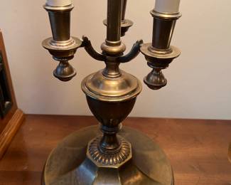 3 Way Brass Candlestick Style Table Lamp by Stiffel