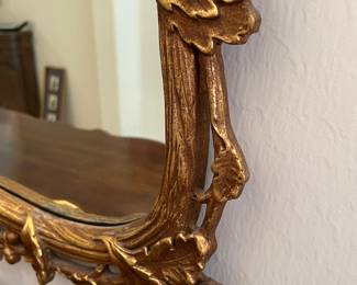 Large, Vintage, Acorn and Oak Leaf Giltwood Mirror