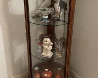 Beautiful Curved Glass Display Case : 16" D x 39.5" H