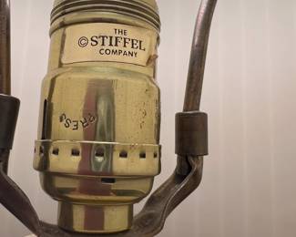 Large Brass Candlestick Style Table Lamp by the Stiffel Co.