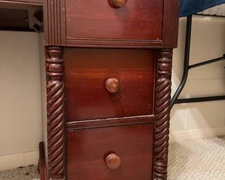 9 Drawer Antique Vanity : 67" H x 45.5" L x 20" W