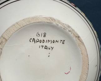 Capo-Di-Monte (Italy) Porcelain Candy Dish & Lid