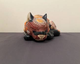 Japanese Kutani Moriage Nemurii Neko Slepping Cat