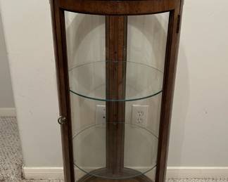 Beautiful Curved Glass Display Case : 16" D x 39.5" H